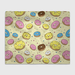 Плед флисовый Сладкие пончики, цвет: 3D-велсофт