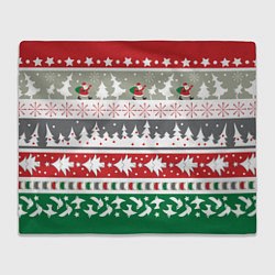 Плед флисовый Новогодний орнамент, цвет: 3D-велсофт