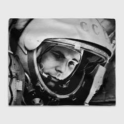 Плед флисовый Гагарин космонавт, цвет: 3D-велсофт