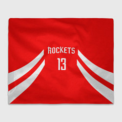 Плед флисовый Rockets: James Harden 13, цвет: 3D-велсофт