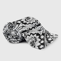 Плед флисовый Хохлома черно-белая, цвет: 3D-велсофт — фото 2