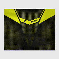 Плед флисовый CS:GO Yellow Carbon, цвет: 3D-велсофт