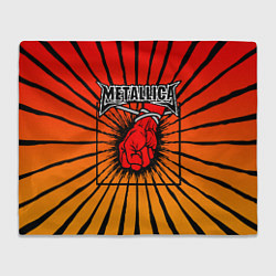 Плед флисовый Metallica Fist, цвет: 3D-велсофт