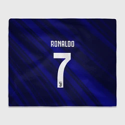 Плед флисовый Ronaldo 7: Blue Sport, цвет: 3D-велсофт