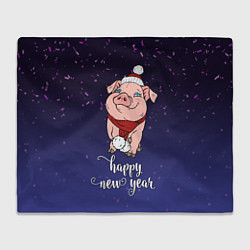Плед флисовый Happy New Year, цвет: 3D-велсофт