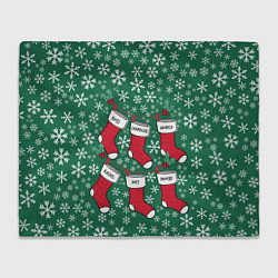 Плед флисовый Socks New Year Friends, цвет: 3D-велсофт