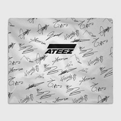 Плед флисовый ATEEZ АВТОГРАФЫ, цвет: 3D-велсофт