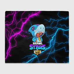 Плед флисовый BRAWL STARS LEON SHARK, цвет: 3D-велсофт