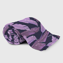 Плед флисовый Tropical leaves 4 purple, цвет: 3D-велсофт — фото 2