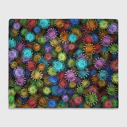 Плед флисовый Разноцветные вирусы, цвет: 3D-велсофт