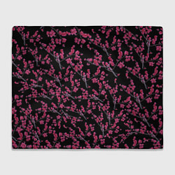 Плед флисовый Ветка сакура, цвет: 3D-велсофт
