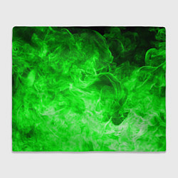 Плед флисовый ОГОНЬ GREEN NEON, цвет: 3D-велсофт