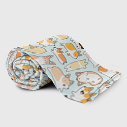 Плед флисовый Милые корги, цвет: 3D-велсофт — фото 2