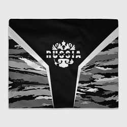 Плед флисовый Данил камуфляж с гербом, цвет: 3D-велсофт