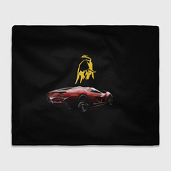 Плед флисовый Lamborghini - motorsport, цвет: 3D-велсофт