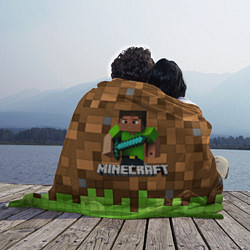 Плед флисовый Minecraft logo heroes, цвет: 3D-велсофт — фото 2