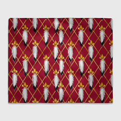 Плед флисовый Tassels red gold, цвет: 3D-велсофт