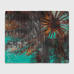 Плед флисовый Palm glitch art, цвет: 3D-велсофт