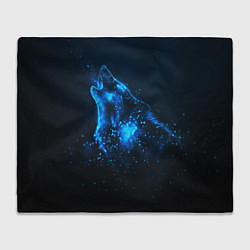 Плед флисовый Космический Волк, цвет: 3D-велсофт