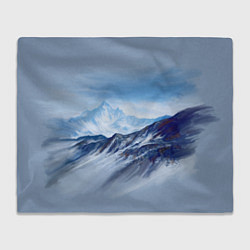 Плед флисовый Серо-голубые горы, цвет: 3D-велсофт