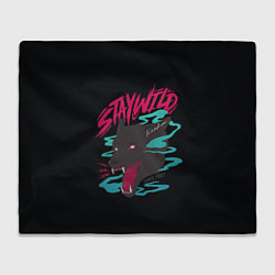 Плед флисовый Волк StayWild, цвет: 3D-велсофт