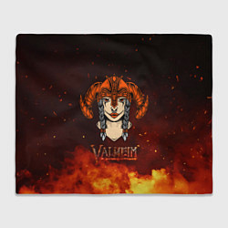 Плед флисовый Valheim девушка воин, цвет: 3D-велсофт
