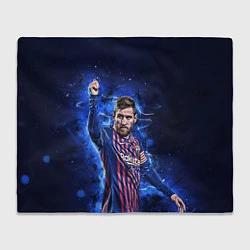Плед флисовый Lionel Messi Barcelona 10, цвет: 3D-велсофт