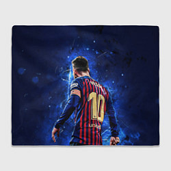 Плед флисовый Leo Messi Лео Месси 10, цвет: 3D-велсофт