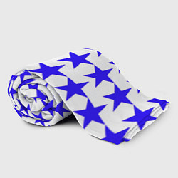 Плед флисовый Синие звёзды на белом фоне, цвет: 3D-велсофт — фото 2