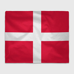 Плед флисовый Дания Флаг Дании, цвет: 3D-велсофт
