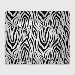 Плед флисовый Черно-белая зебра, цвет: 3D-велсофт
