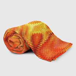 Плед флисовый Желто-оранжевая абстракция, цвет: 3D-велсофт — фото 2