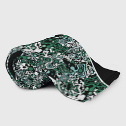 Плед флисовый Черно-зеленые каракули, цвет: 3D-велсофт — фото 2