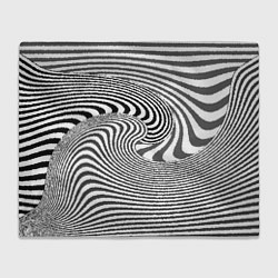 Плед флисовый Черно белый мозаичный узор, цвет: 3D-велсофт
