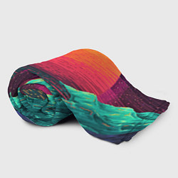 Плед флисовый Пиксельный закат, цвет: 3D-велсофт — фото 2