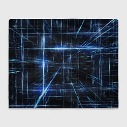 Плед флисовый Линии неона, цвет: 3D-велсофт