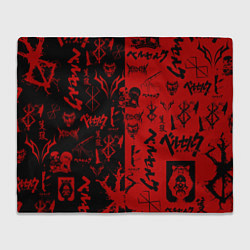Плед флисовый BERSERK BLACK RED БЕРСЕРК ПАТТЕРН, цвет: 3D-велсофт