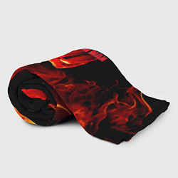 Плед флисовый Кулак One Punch-Man в огне, цвет: 3D-велсофт — фото 2