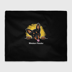 Плед флисовый Пинчер Miniature Pinscher, цвет: 3D-велсофт