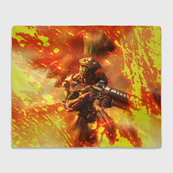 Плед флисовый Doom ART спина, цвет: 3D-велсофт