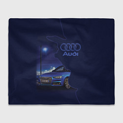 Плед флисовый AUDI лого, цвет: 3D-велсофт