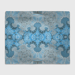 Плед флисовый Коллекция Фрактальная мозаика Голубой 292-6-n, цвет: 3D-велсофт