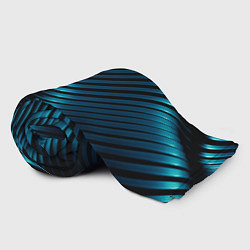 Плед флисовый Волны голубого металла, цвет: 3D-велсофт — фото 2