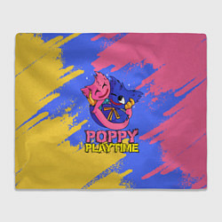 Плед флисовый Huggy Wuggy and Kissy Missy Poppy Playtime, цвет: 3D-велсофт