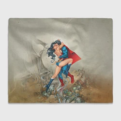 Плед флисовый The Kiss of Superman and Wonder Woman, цвет: 3D-велсофт