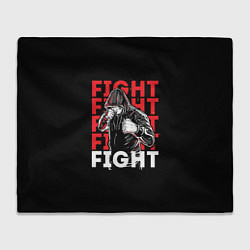 Плед флисовый FIGHT FIGHT FIGHT, цвет: 3D-велсофт