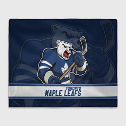 Плед флисовый Торонто Мейпл Лифс, Toronto Maple Leafs Маскот, цвет: 3D-велсофт