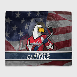 Плед флисовый Вашингтон Кэпиталз, Washington Capitals, цвет: 3D-велсофт