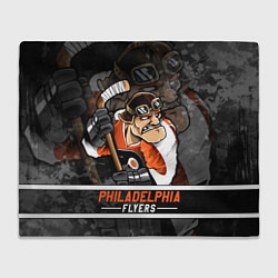Плед флисовый Филадельфия Флайерз, Philadelphia Flyers, цвет: 3D-велсофт