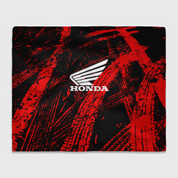 Плед флисовый Honda следы от шин, цвет: 3D-велсофт